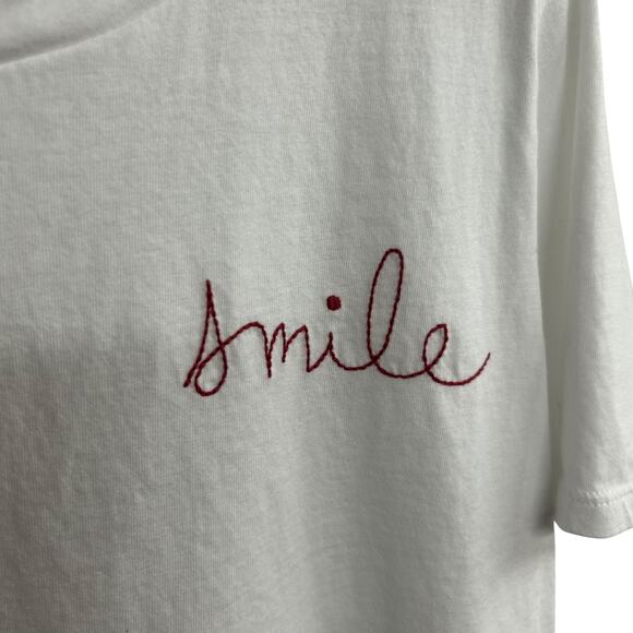 Clean Girl Embroidered Tee Ella Moss‎ White Cotton XXL - Picture 2 of 6